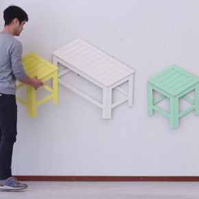 把小凳子挂起来，这个韩国设计师的创意不错！